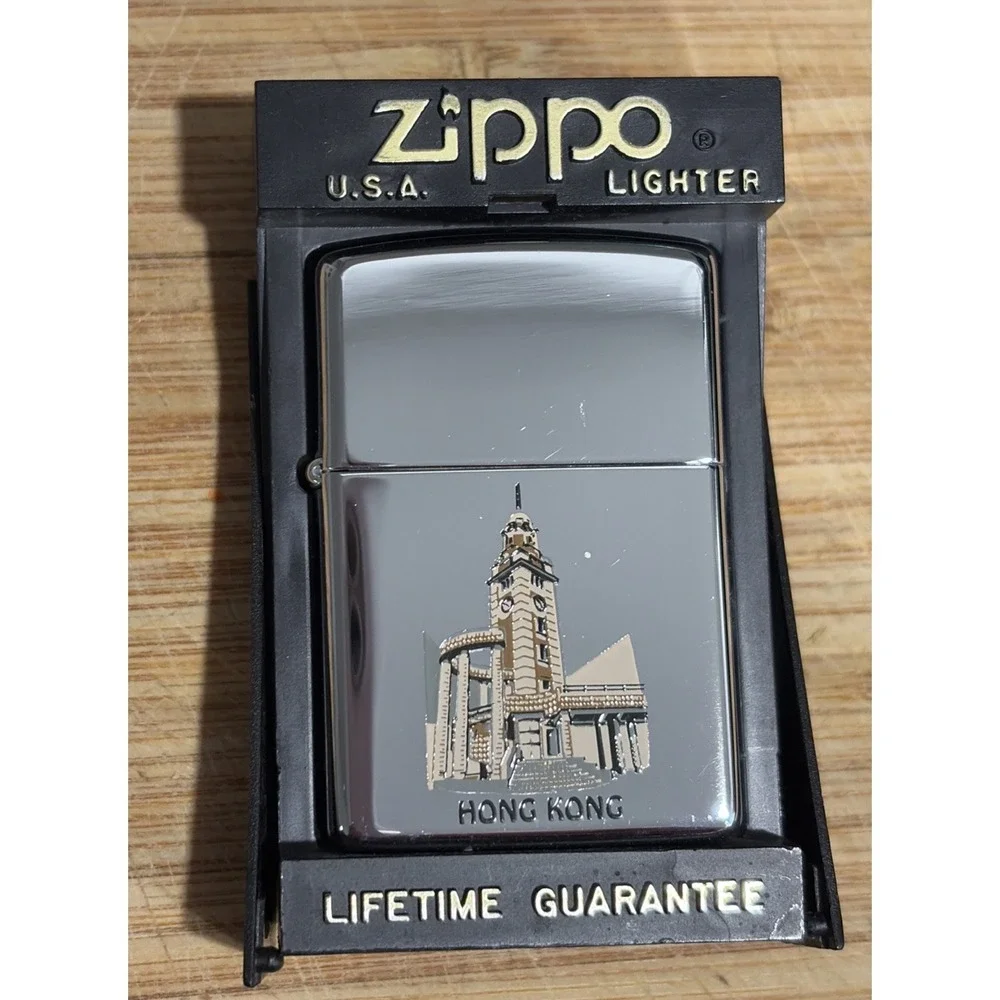 Zippo Lighter Hong Kong Clock Tower 2021 Chrome Windproof NIB With Papers